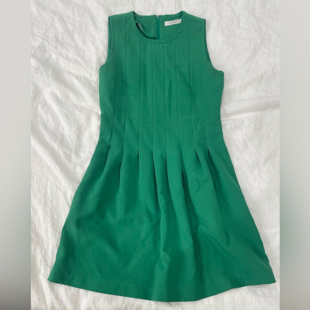 Green fit and flare dress
